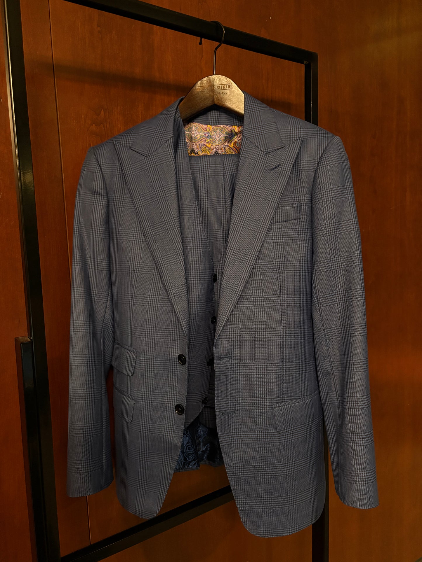 Striped Blue Full Suit (Large Blazer/Vest/Pants)