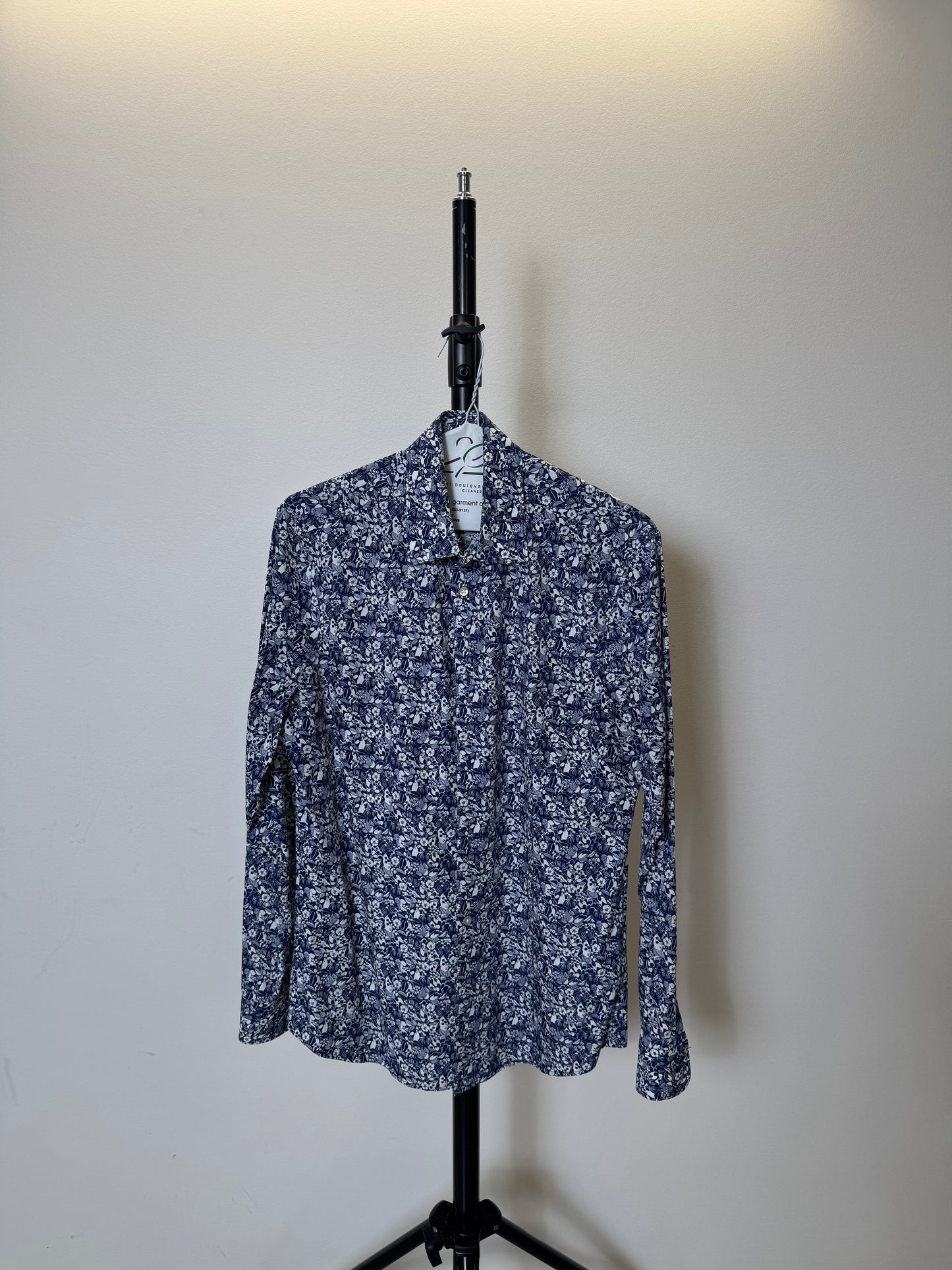 Floral Blue Dress Shirt (Size 15)