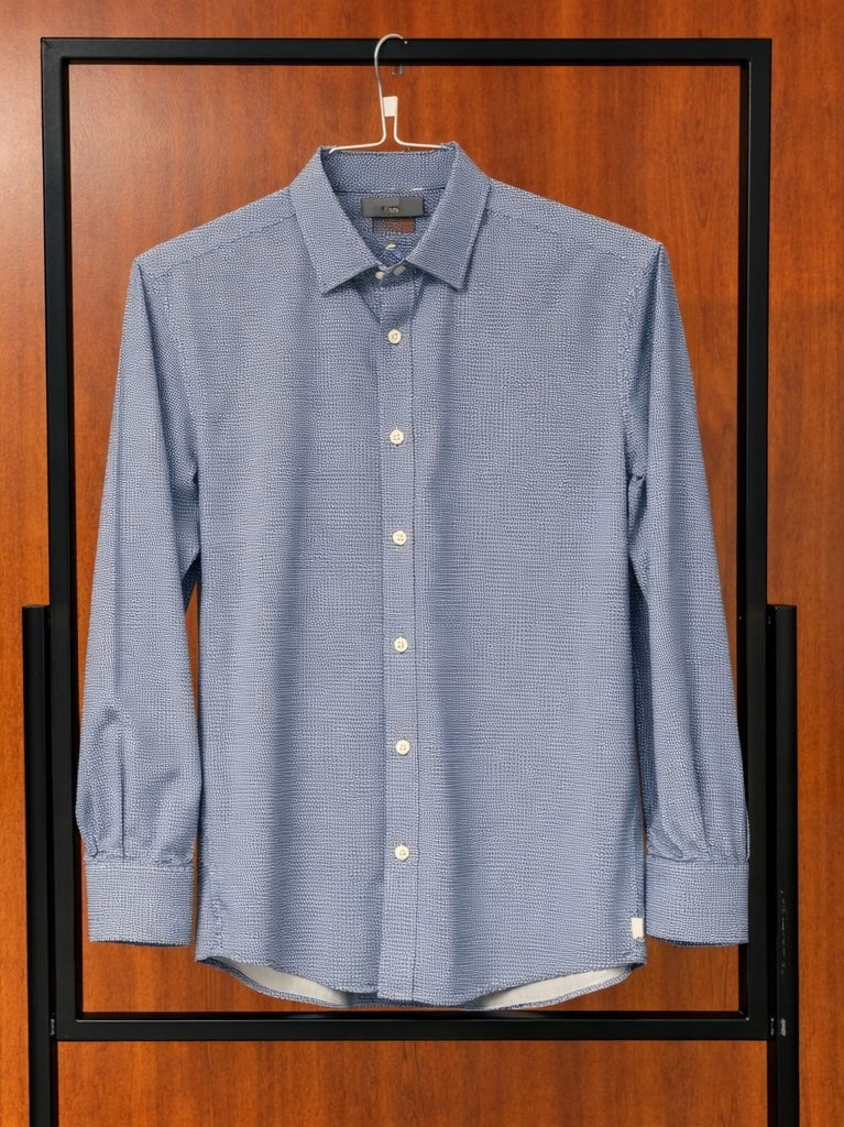 Patterned Blue Dress Shirt