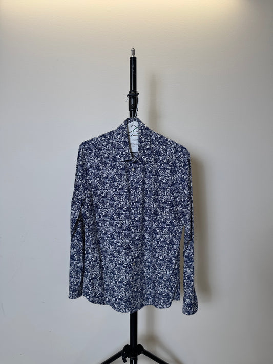 Floral Blue Dress Shirt (Size 15)