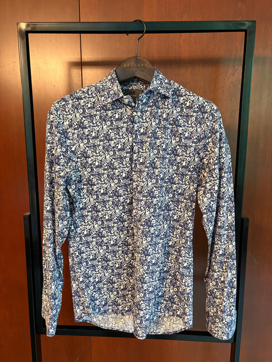 Floral Blue Dress Shirt (Size 15)