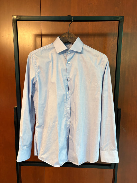Patterned Light Blue Dress Shirt (Size 15.5)