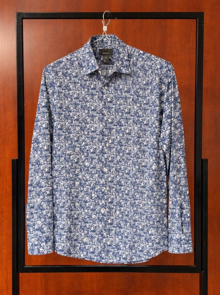 Floral Blue Dress Shirt