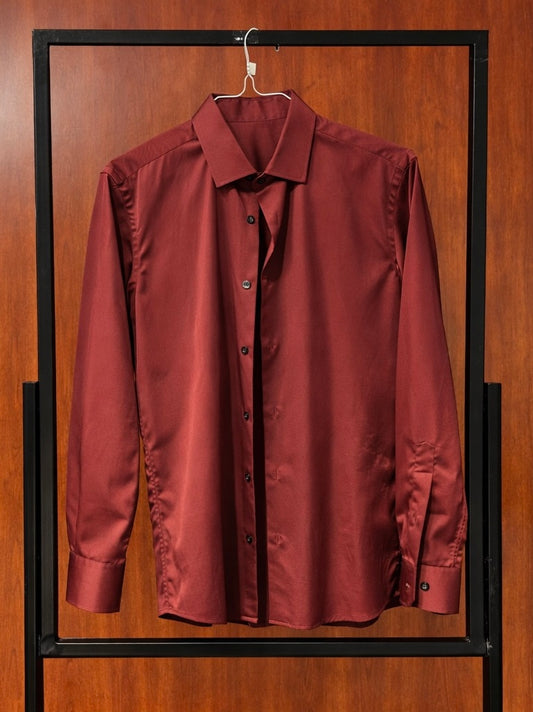 Velvet Red Dress Shirt