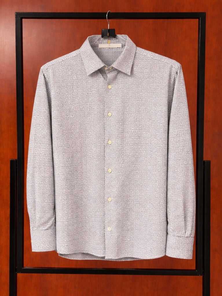 Patterned Grey Dress Shirt