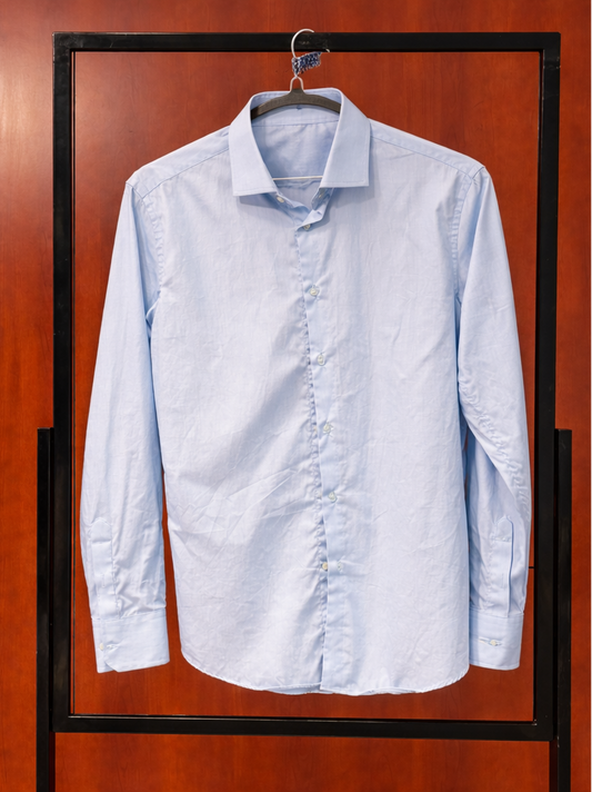 Pattern Light Blue Dress Shirt