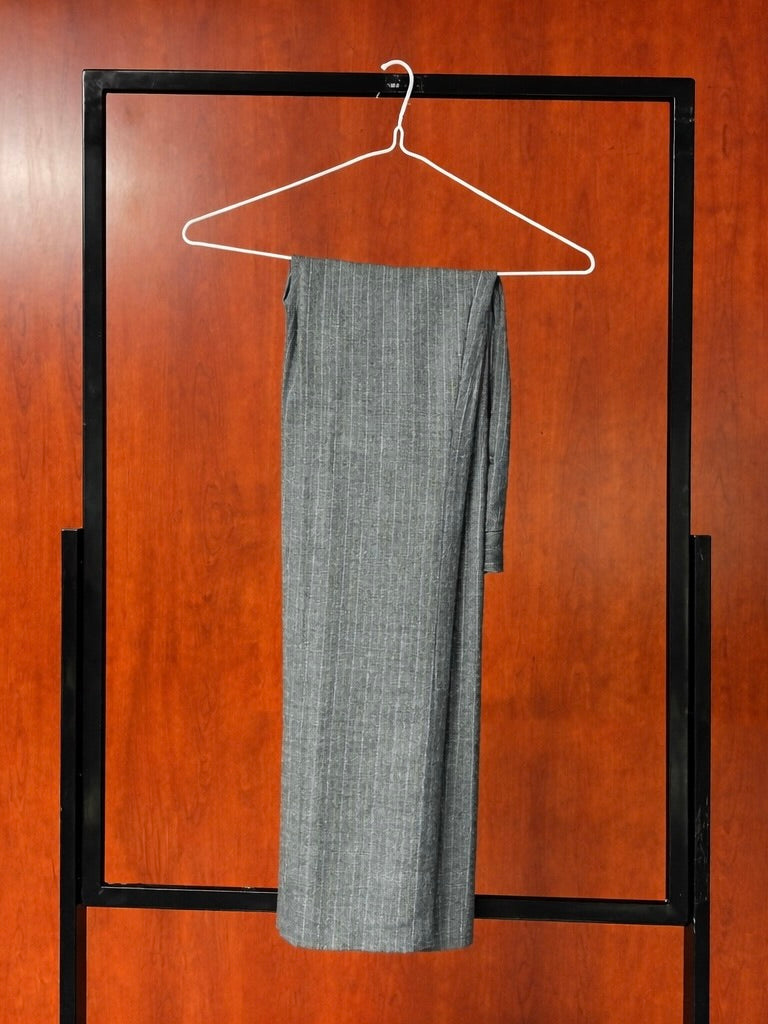 Grey Striped Dress Pants
