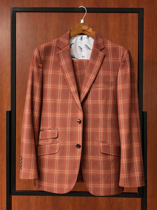 Checkered Maroon/Red Suit