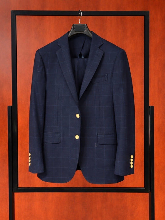 Checkered Navy Suit